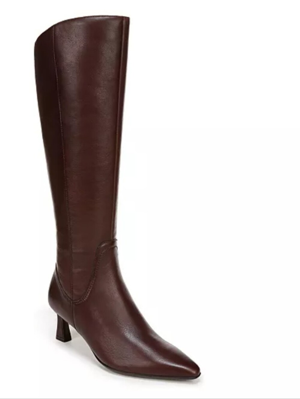 Naturalizer Brown Leather Tall  Narrow Calf, Pointed-Toe Women's Boot , Size 11
